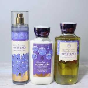 SET Bath & Body Works Blueberry Bundt Cake Mist + Lotion + Shower Gel NEW LOT - Picture 1 of 2