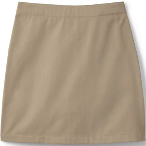 Lands End School Uniform Solid Khaki Chino Above Knee Skirt Girls 12 Slim - Picture 1 of 3