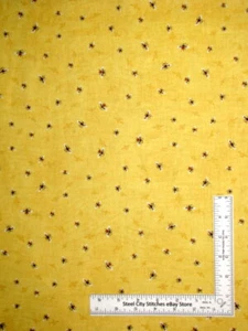 Sundance Meadow Bumble Bees Fabric Yellow Tonal Wilmington Cotton By The Yard - Picture 1 of 1