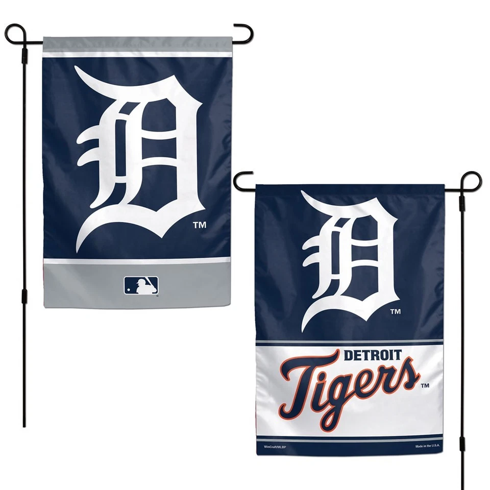 DETROIT TIGERS "D" 12"X18" 2-SIDED GARDEN FLAG NEW WINCRAFT 🐯 - Image 1 of 1
