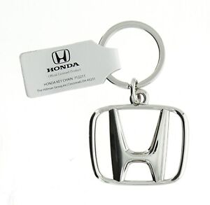 Honda Key Chain Emblem Metal 712211 Honda Logo Key Ring, Silver