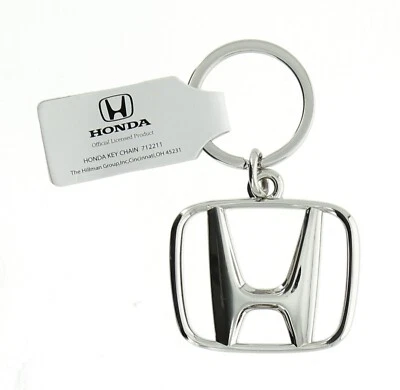 Honda Key Chain Emblem Metal 712211 Honda Logo Key Ring, Silver - Image 1 of 3