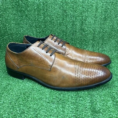 Kenneth Cole Reaction Oxford Cuero Marrón Con Cordones Cómodos Zapatos de Vestir para Hombres 12 M Foto 1 de 4