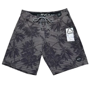 RVCA x Curren Caples Men Size 28 Olive Hawaiian Print MidLength Board Shorts NWT - Picture 1 of 11