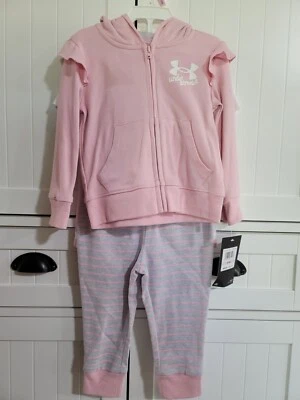 Girls Kids Youth Baby UNDER ARMOUR 3 piece Prime Pink Set Size 9/12 Months NEW - Image 1 of 2