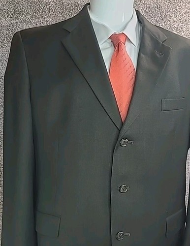 Giacca cappotto sportivo Burberry Blazer Super 100's lana oliva scura 44R made in USA