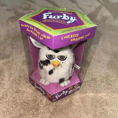 FURBY White Black Cow Spots Dalmatian 70-800 Original 1998 1st NEW SEALED RARE - Image 1 of 4
