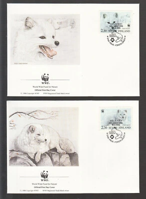 Finland Suomi WWF on 4 beautiful FDC - Arctic Fox - Image 1 of 2