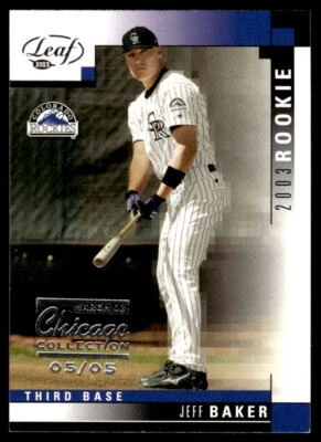 2003 LEAF JEFF BAKER 282 MINT CHICAGO COLLECTION RC /5 BASEBALL ROCKIES - Image 1 of 2
