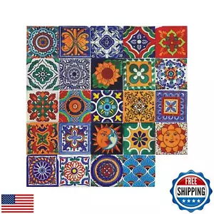 24Pcs Tile Stickers 3.93x3.93 Inch Bohemian Style Tile Stickers Peel and Stic - Picture 1 of 5