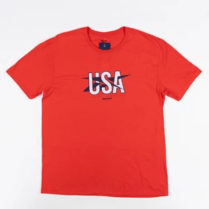 Camiseta Reebok Hombre EE. UU. Gráfica Ajuste Regular Roja Talla L - Imagen 1 de 3