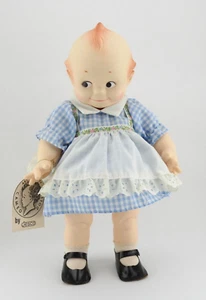 Vintage 1983 Kewpie 15" Baby Girl Doll collectible Jesco Cameo EUC Blue Gingham - Picture 1 of 8