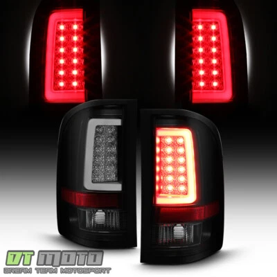 Luces traseras de tubo LED Black Smoke 2007-2013 Chevy Silverado 1500 2500 lámparas de freno Foto 1 de 4