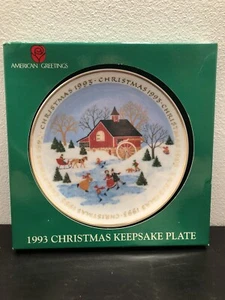 American Greetings Christmas Keepsake Plate 1993 Decorative New In Box NIB - Picture 1 of 6