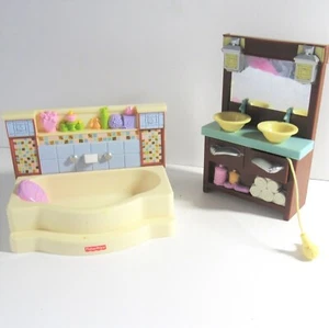 Baño Fisher-Price Loving Family casa de muñecas bañera y lavabo 2008 - Imagen 1 de 7