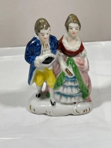 Victorian Couple Figurines Occupied Japan Porcelain Romantic Hand Painted Set - Picture 1 of 6
