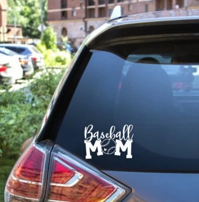 Baseball Mom Car Window Sticker School Sports Team Vinyl Decal - Image 1 of 2
