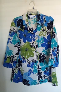 ALIA Women Floral Prints Button Down Shirt 3/4 Sleeve Size 14 - Picture 1 of 3