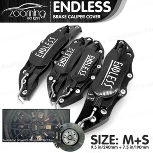 Metal 3D ENDLESS Universal Style Brake Caliper Cover front&rear 4pcs Black LW04 - Picture 1 of 9