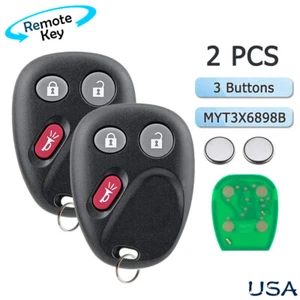 2 for 2002-2009 Chevy Trailblazer Remote Control Key Fob 3 Button MYT3X6898B - Picture 1 of 8
