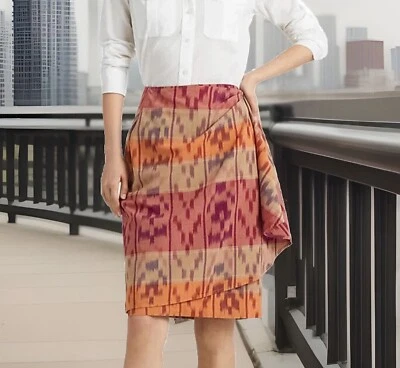 Lauren Ralph Lauren надежном юбка Western Geo печать хлопок льняной женщин Sz 6 новый с Ярлыками - Изображение 1 из 4