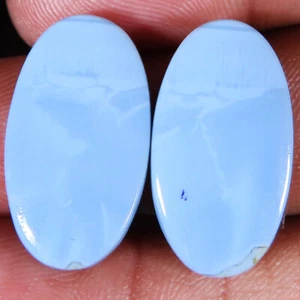 19.60 CT Natural Untreated BLUE OPAL Pair Oval Cabochon 12x23x3 mm Gemstone CR18 - Picture 1 of 3