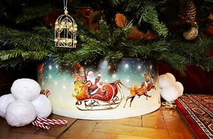 Christmas Tree Skirt, Traditional Design, Surround, Ornament, Decoration, Xmas - Picture 1 of 5
