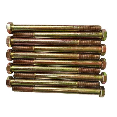 PLATONIX (10) 1/2"-13 X 6-1/2" Grade 8 Hex Head Cap Screw Bolt Yellow Zinc Plated Coarse