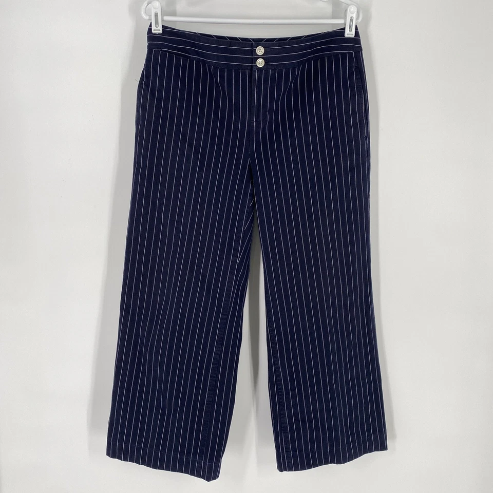 Calça Lauren Jeans Company Ralph Lauren Feminina Azul Perna Larga Tamanho 6 - Imagem 1 de 4