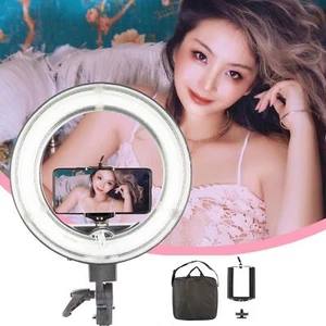 Anillo regulable de 14" con luz teléfono selfie maquillaje Youtube video cámara en vivo foto Reino Unido - Imagen 1 de 12
