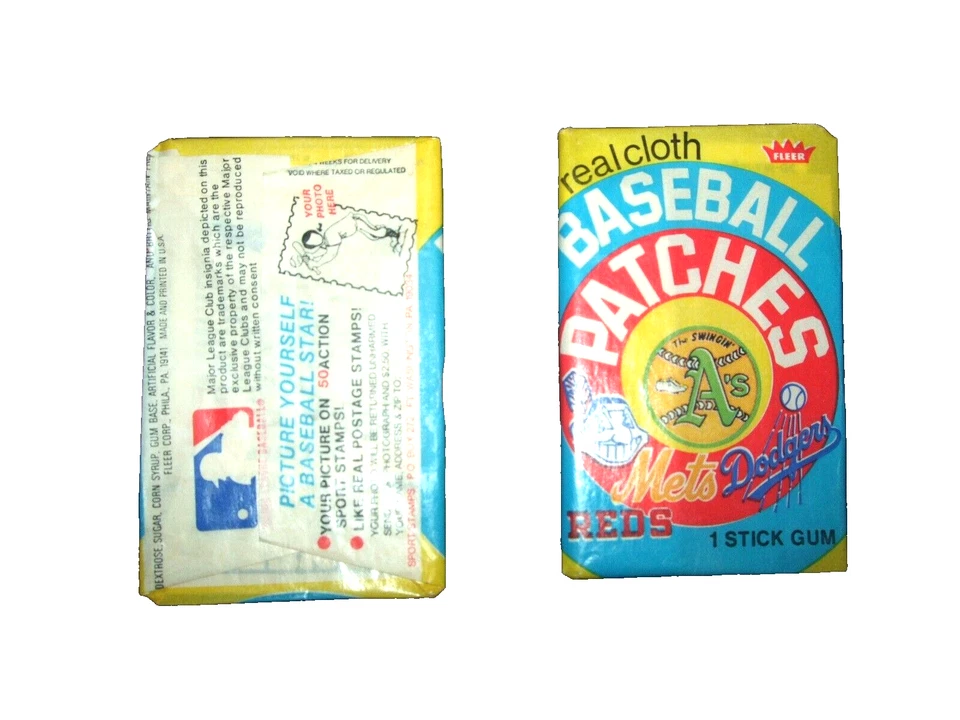 Fleer 1974 Baseball  factory Sealed  Cloth Patches Pack Card From Box - Image 1 of 2