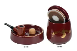 Florero Porta Tabacco Battipipa que Fuma Sherlock Holmes Cerámica Burdeos DSH5B - Imagen 1 de 1