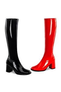 Pleaser USA GOGO-300HQ Botas de charol negras y rojas UK5 EN STOCK - Imagen 1 de 5