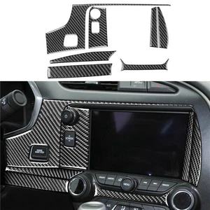 7×Carbon Fiber Central Console GPS Panel Cover For Chevrolet Corvette C7 2014-19 - Picture 1 of 10