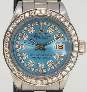 Rolex Ladies Date Datejust Oyster Stainless Steel Diamond Bezel Watch 26mm - Picture 1 of 6