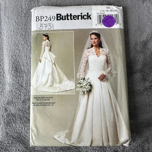 Butterick Pattern BP249 5731 Sz 14-20 Kate Middleton Wedding Bustle Dress Veil - Picture 1 of 7
