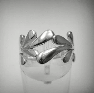 Bague élégante en argent sterling véritable massif poinçonné 925 fait à la main - Picture 1 of 5