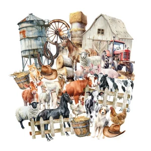 Uniquely Creative Die Cuts On the Farm Ephemera - Picture 1 of 1