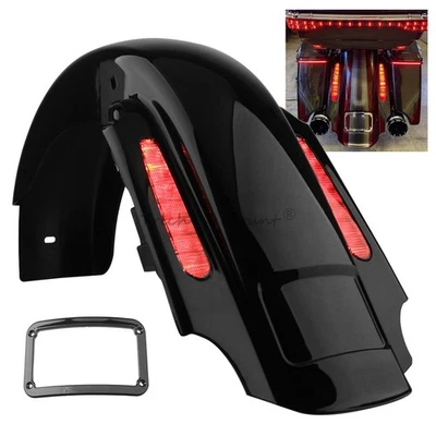 Stretched Extended Rear Fender w/LED Light For Harley Electra Glide Road King - Image 1 of 4