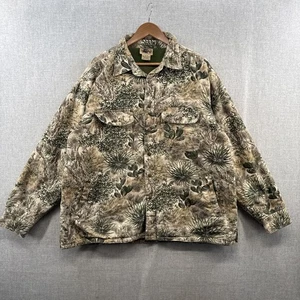 Chaqueta de Lona Game Guard Para Hombres XL Verde Desierto Camuflada Forrada de Vellón Bolsillos de Caza - Imagen 1 de 15