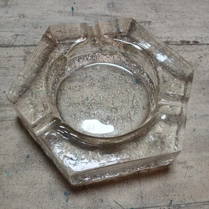 Vintage Clear Heavy Hexagon Blenko Ashtray Aschenbecher Massiv XXL Glas Edel Rar - Bild 1 von 5