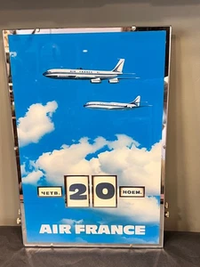 1966 Vintage Air France Ewiger Kalender Boing 707 Caravelle Flugzeuge Bulgarian - Bild 1 von 12