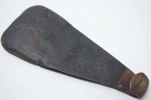 Japanese Leather Pouch with Detailed Images Antique Sagemono from Japan 1028F15 - Picture 1 of 12