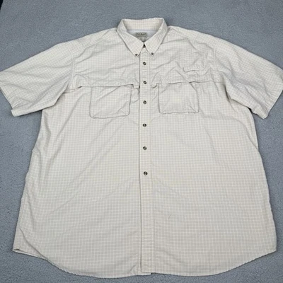 LL Bean Shirt Mens XXL Tall Beige Short Sleeve Fishing Hiking Vented Outdoors - Image 1 of 4