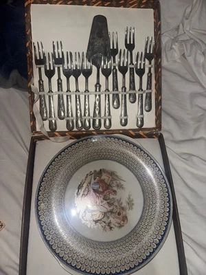 Set Di Posate Da Dessert, e piatto di Las san Marco Ilcar Placcate argento 1000 - Immagine 1 di 4