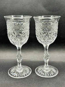 Two x TUDOR/THOMAS WEBB "RUSSELL" CUT CRYSTAL CLARET Sherry Glass - Picture 1 of 12