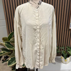 Liz Claiborne Collection Silk Button Down Blouse Size 14 Long Sleeve - Picture 1 of 6