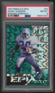 1997 Pinnacle Epix Barry Sanders Moment Emerald #E9 PSA 8 - Picture 1 of 2