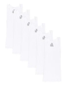 Hanes Tank 6-Pack Boys EcoSmart (1 Free Bonus) Undershirt Underwear White XS - Picture 1 of 3