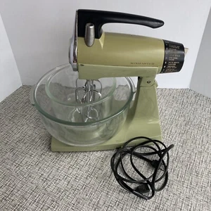 Vintage Sunbeam Avocado Mixmaster Standmixer 12 Geschwindigkeiten Original Schüsseln Rührbesen Kabel - Bild 1 von 6